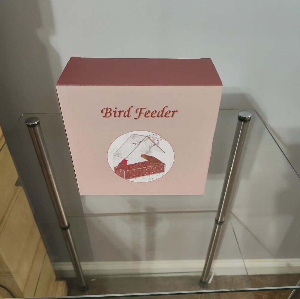 Clear Window Bird Feeder with Blue Suction Cups $13 NIB